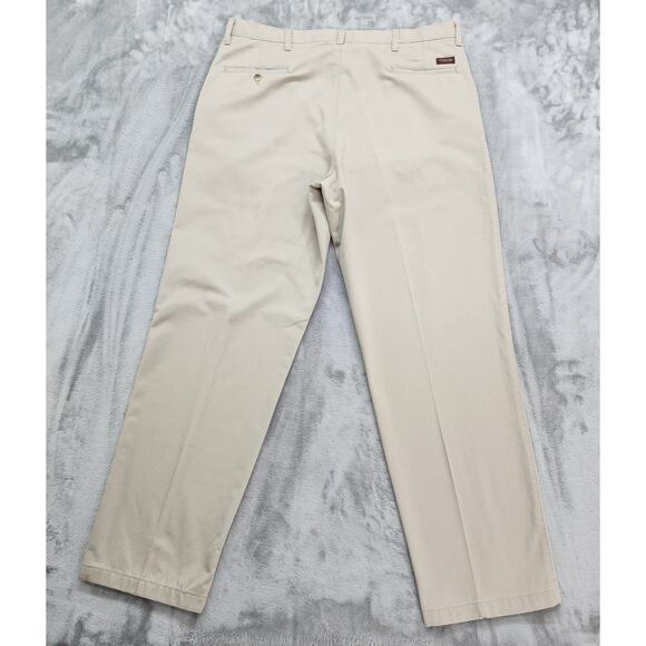 Timbercreek by Wrangler Pants Mens 40 X 32 Tan Flat Front Chino Cotton Office - Picture 2 of 10